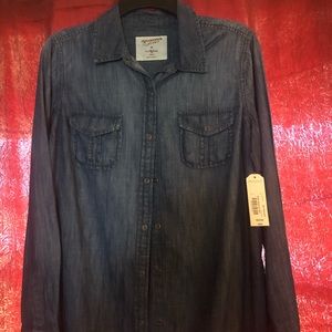 Arizona dark wash button up denim shirt